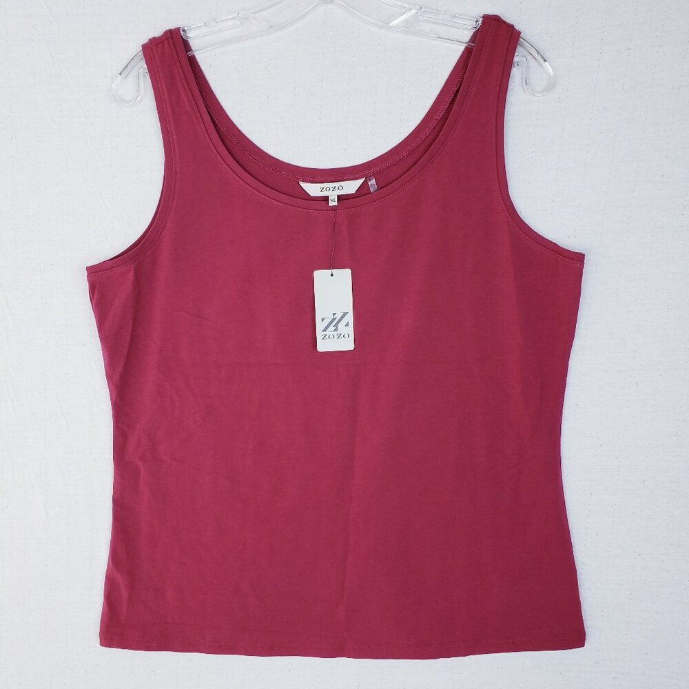NWT Nic+Zoe ZoZo Tank Top Cotton in Raisin size XL Minimalist Basics